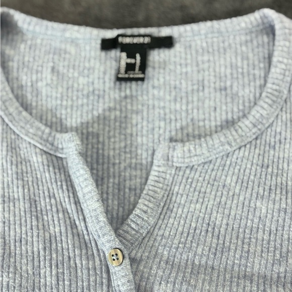 Blue  Button-Up Cardigan - Picture 3 of 4
